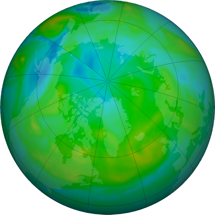 Arctic ozone map for 16 August 2019